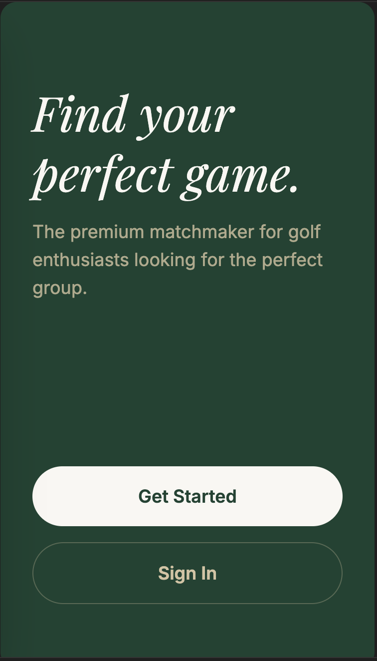 myFourball welcome screen