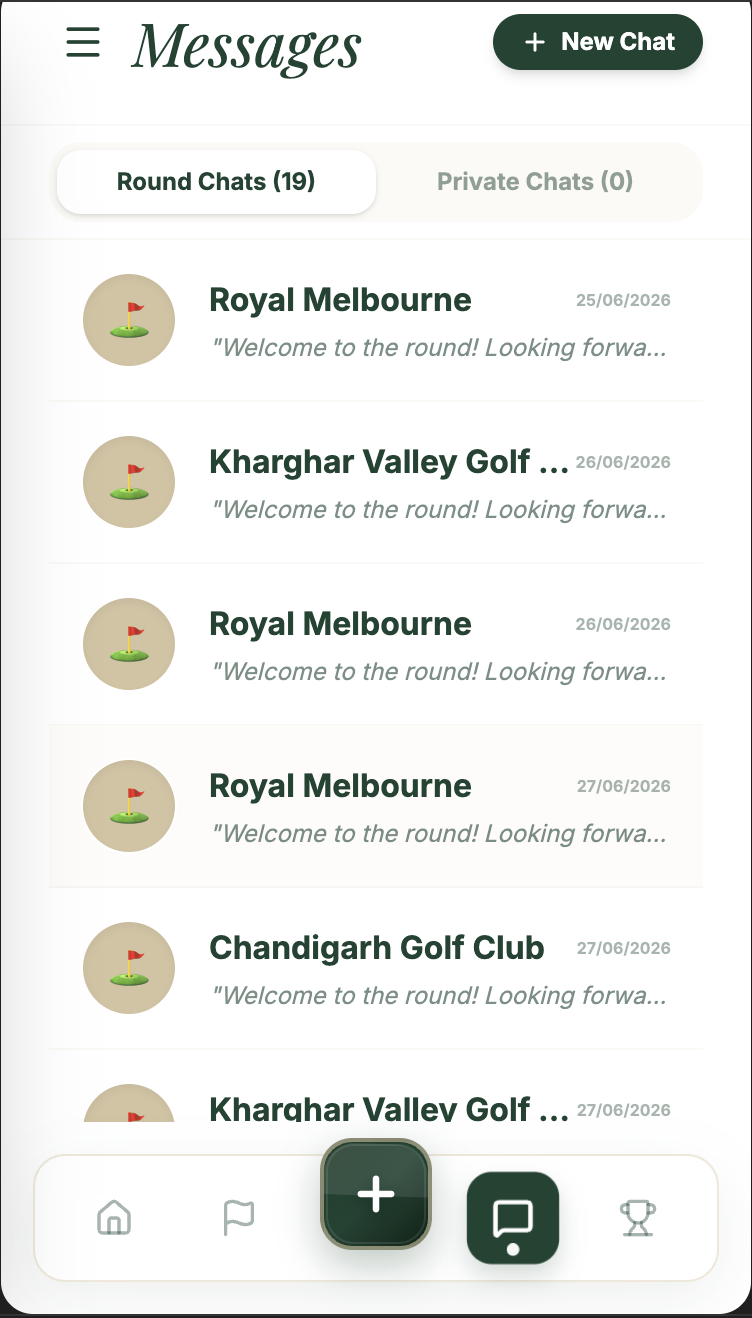 Round chat messages list