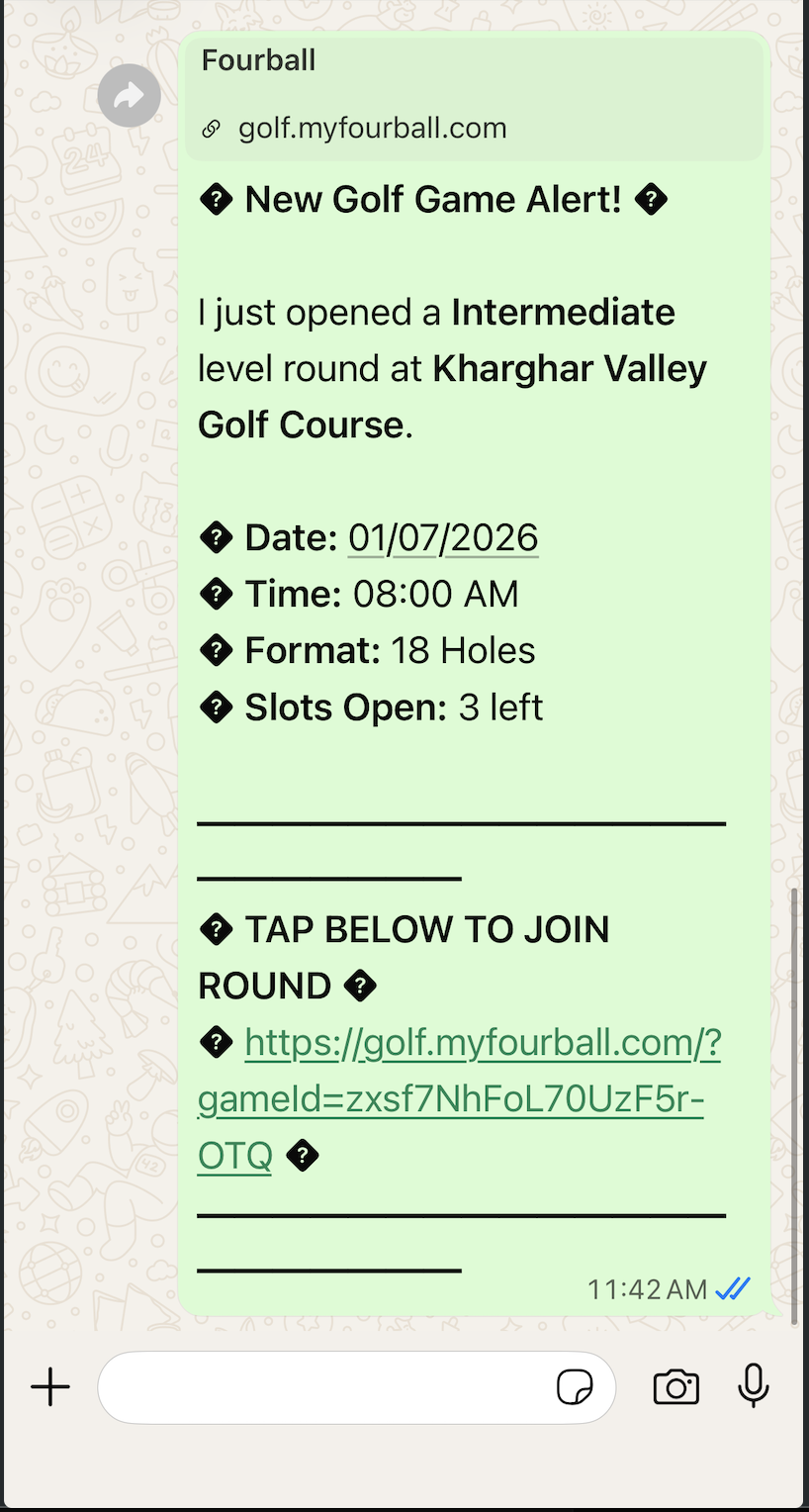 WhatsApp round invite message